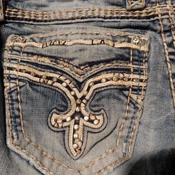Rock Revival Boris Midrise Straight Leg Denim Jeans 26 - Picture 15 of 16